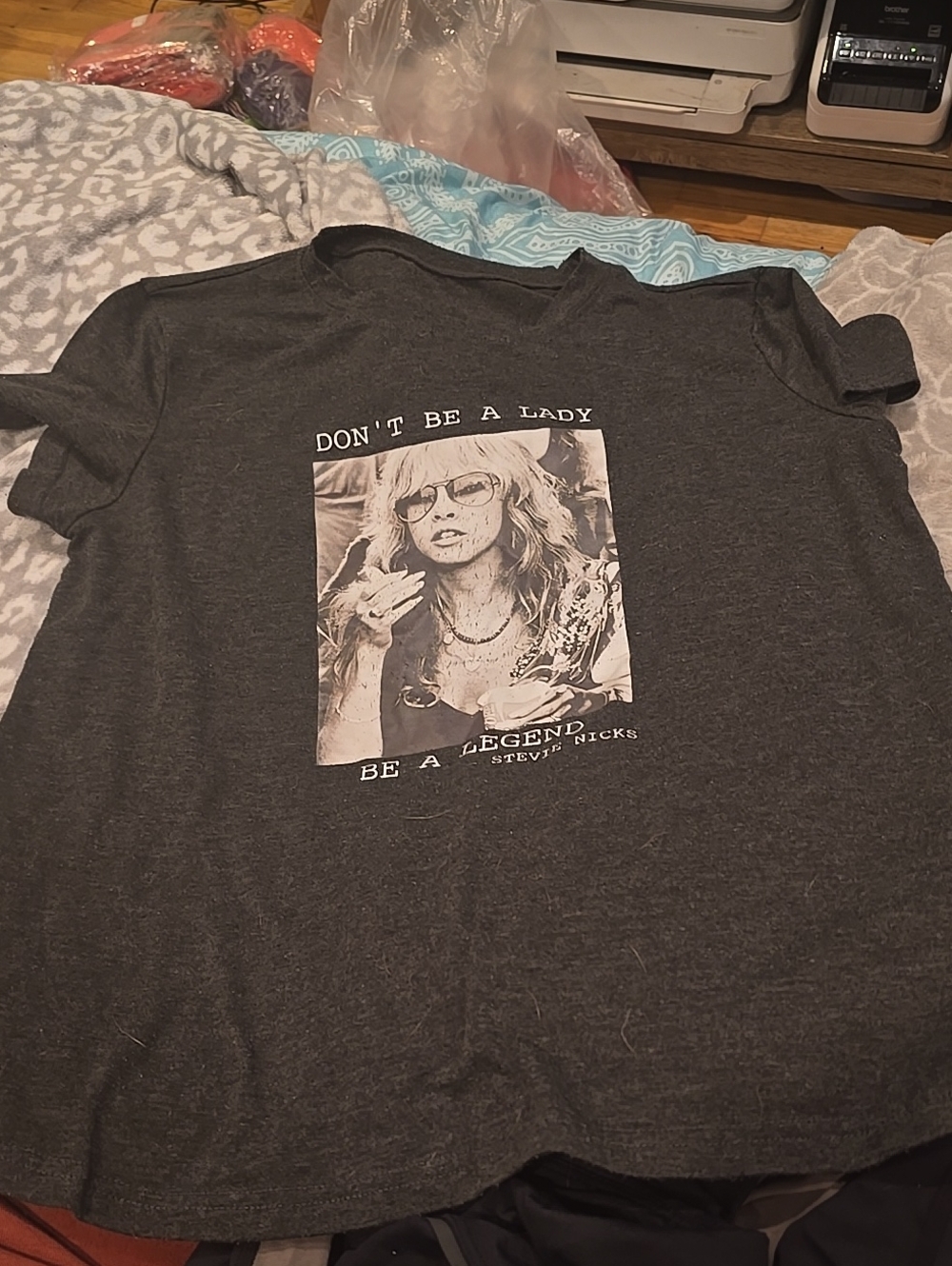 ❤️10/$10 Stevie Nicks Graphic Tee - Don't Be A Lady / Dark Gray